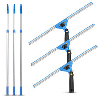Gritt Commercial Window Washing Kit - 18" Swivel Window Squeegee - 6' Telescopic Pole - 3 Pack-2 tools for professional window cleaning