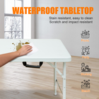 Homy Casa 4 ft Portable Folding Table with 4 adjustable Heights Indoor & Outdoor for Camping - White-Overall table dimensions: 49.2"W x 24"D x 21" to 29"H