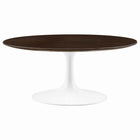 Modway Lippa 36" Round Wood Coffee Table - White Cherry Walnut-Modern Coffee Table