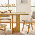 Modway Rivian Rectangular 70" Wood Dining Table - Oak-Adjustable Non-Marking Foot Caps
