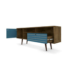 Manhattan Comfort Liberty 70.86" TV Stand, Rustic Brown/Aqua (202AMC93)-Recommended for a 50" -65" TV.