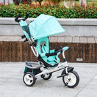 Qaba 6-in-1 Toddler Tricycle with Parent-Push Handle - Green-Seat: 10.2" W (26W cm) 