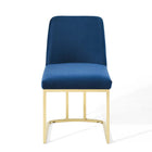 Modway Amplify Sled Base Performance Velvet Dining Side Chair - Gold/Navy-8