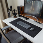 BlueDiamond Large Premium Felt Deskpad for Home Office Gaming Anti-Slip Rubber Bottom - 35.4" L x 15.7" W - Charcoal-Overall Dimensions: 25.6" L x 11.8" W x 0.12" H