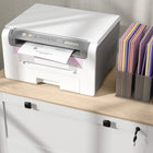 HOMCOM Lateral File Cabinet with Lock - White-Raised base for effortless cleaning