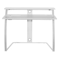 DESIGNlab By OSP Code30 Battlestation Gaming Desk - White-Built-in 2 power outlets with dual USB-A and USB-C ports
