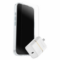 OtterBox Protection+Power Kit (Symmetry Clear Compatible with MagSafe with Glass + Wall Charger 30W White) for iPhone 17 - Clear-Symmetry Clear MagSafe Case