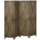 HOMCOM 4 Panel Freestanding Room Divider for Bedroom Office - Brown-Great for creating a personal space or dividing up large rooms
