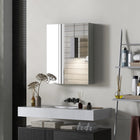 HOMCOM Wall Mount Medicine Cabinet with Mirror - Grey-Constructed of MDF with for durability  