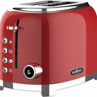 Salton NuRetro Digital 2 Slice Toaster - Space Cherry-6 different toasting levels for precise browning, from lightly golden to extra crisp. reheat, defrost and bagel (toasts only one side) functions for perfect results.