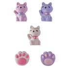 Merangue 5-Piece 3D Erasers Set - Cats/Paws -Detailed 3D designs with colourful accents