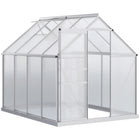 Outsunny 6' x 8' x 6.5' Polycarbonate Greenhouse - Clear- Spacious 6' x 8' x 6.5' greenhouse for growing flowers, vegetables, and fruits
 