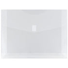 JAM Paper Plastic Envelopes with VELCRO Brand Closure, 2 Expansion, Letter Booklet, 9.75 x 13, Clear Poly, 12 Pack (218V2CL)-Clear