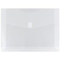 JAM Paper Plastic Envelopes with VELCRO Brand Closure, 2 Expansion, Letter Booklet, 9.75 x 13, Clear Poly, 12 Pack (218V2CL)-Clear