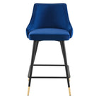 Modway Adorn Performance Velvet Counter Stool - Navy - Set of 2-Chair Weight Capacity: 300 lb