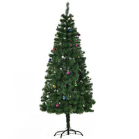 HOMCOM 6' Artificial Christmas Tree - Green-Fire retardant leaves to give a full and lush look to the tree 