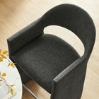Modway Talia 41" Upholstered Fabric Bar Stool - Charcoal-Wide Angular Armrests