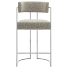 Modway Huron Curved Back Fabric and Metal Counter Stool - Silver Wheat-7