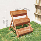 Outsunny 3-Tier Wood Planter Boxes - 29.5" L x 26" W x 29.9" H - Brown-Manufactured from solid wood construction and stable 