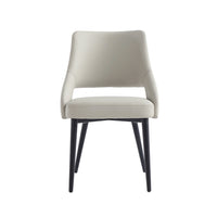 Manhattan Comfort Tremont 21.7" Modern Leatherette Upholstered Dining Chair - Stone-Modern Dining Chair for Dining Room and Task Use