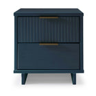 Manhattan Comfort Granville 18.11" Modern 2-Drawer Nightstand - Midnight Blue-Modern- Contemporary with a taste of Glam - Nightstand for Bedroom and Living Room Use