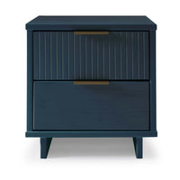 Manhattan Comfort Granville 18.11" Modern 2-Drawer Nightstand - Midnight Blue-Modern- Contemporary with a taste of Glam - Nightstand for Bedroom and Living Room Use