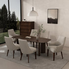 Manhattan Comfort Beever Modern Chenille Upholstered Dining Chair and Arm Chair Set - Taupe - Set of 6-Upholstered in Luxurious Chenille with Foam Padding