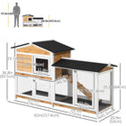 PawHut 2-Tier Wooden Rabbit Hutch with Ramp and Outdoor Run - Yellow-Robust spray wire keeps your pets from predator AND ensures excellent air circulation