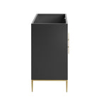 Modway Awaken 48" Double or Single Sink Compatible Bathroom Vanity Cabinet - Black-Fixtures Not Included