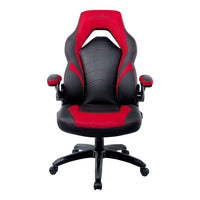 Emerge Vortex Bonded Leather Gaming Chair - Black/Red-Black and red gaming chair