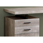 Monarch Specialties 7410 48" Computer Desk - Taupe Reclaimed Wood/Black Metal-Stay organized with closed storage drawers and a convenient file drawer with hanging bars, ideal for storing  important documents and office essentials.