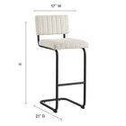 Modway Parity Boucle Bar Stools - Black Ivory - Set of 2-Boucle Fabric Upholstery