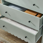 Modway Emmeline Scalloped 5-Drawer Chest - Sage-Non-Marking Floor Glides