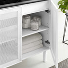 Modway Calla 36" Perforated Metal Bathroom Vanity - Black/White-Ceramic Sink Basin