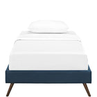 Modway Helen Fabric Twin Bed Frame with Round Splayed Legs - Azure-Non-Marking Foot Glides