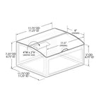 Azar Container - 7.25" H x 11.75" W x 11.75" D - Clear-Features: Hinged Lid with Damper