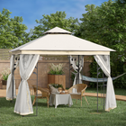Outsunny 10 ft W x 10 ft L Patio Gazebo - Outdoor Gazebo Canopy - White-Ideal for family reunions, birthday parties, picnics, camping, and more