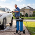 iSpring WGB22BD-BP Deionized Spot-Free 1200 Gallon Wash System With Bypass and Cart-Built - In Bypass Valve for Extended Filter Life: Maximize your filter lifespan and save money with the integrated bypass valve. Easily switch between standard tap water for your initial wash and the water deionizer mode for your final spot free rinse. This smart design eliminates the hassle of constantly connecting and disconnecting hoses during your wash routine.