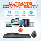 Delton KB250 & S38 Ergonomic Wired Keyboard and Mouse Combo - Black-The mouse's auto-power saving mode efficiently conserves energy, extending battery life and ensuring reliable performance throughout the day.