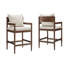 Modway Remington Wood Counter Stool in Salt - 2 Pack-Solid Elm Wood Frame