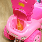 Qaba Toddlers Push Car with Music, Lighting - Pink-Foot-to-floor design aids walking skills and balance improvement 