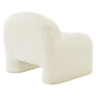 Modway Mina Faux Fur Accent Chair - White-7