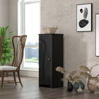 HOMCOM 48" H Kitchen Pantry Cabinet with Barn Door - Black-Two 3-level adjustable shelves offer flexible storage 