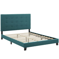 Modway Melanie Tufted Button Upholstered Fabric Queen Platform Bed - Teal-Platform Bed Frame With Headboard