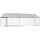 PawHut Outdoor Dog Kennel with Roof and Steel Fence - 19.7' x 9.8' x 7.1'-Quick-install telescopic tube design 