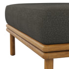 Modway Wren Outdoor Patio Teak Wood Ottoman - Natural/Flint Grey-8