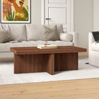 Hudson&Canal Elna 44"W Rectangular Coffee Table - Satin Walnut-Clean with a soft, dry cloth and no harsh chemicals or abrasive cleaning materials