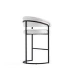 Manhattan Comfort Augusta 22.8" Modern Leatherette Upholstered Barstool - White-Delivered to you Fully Assembled! No Assembly Required
