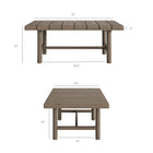 Modway Eleni 41" Outdoor Teak Wood Coffee Table - Weathered Grey Teak-Teak Wood Frame