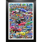 Auto Racing Collage by Michael Fishel - Framed Print - 27" x 35"-High-quality art print professionally matted and framed